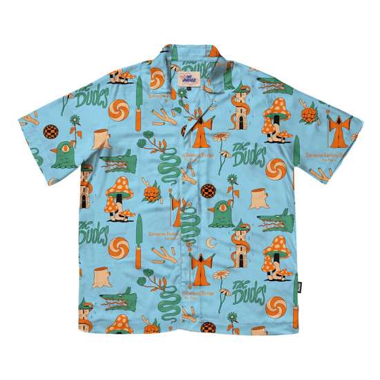 The Dudes Ανδρικό πουκάμισο European Fantasy Blue Hawaiian Shirt